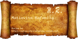 Matievits Rafaella névjegykártya